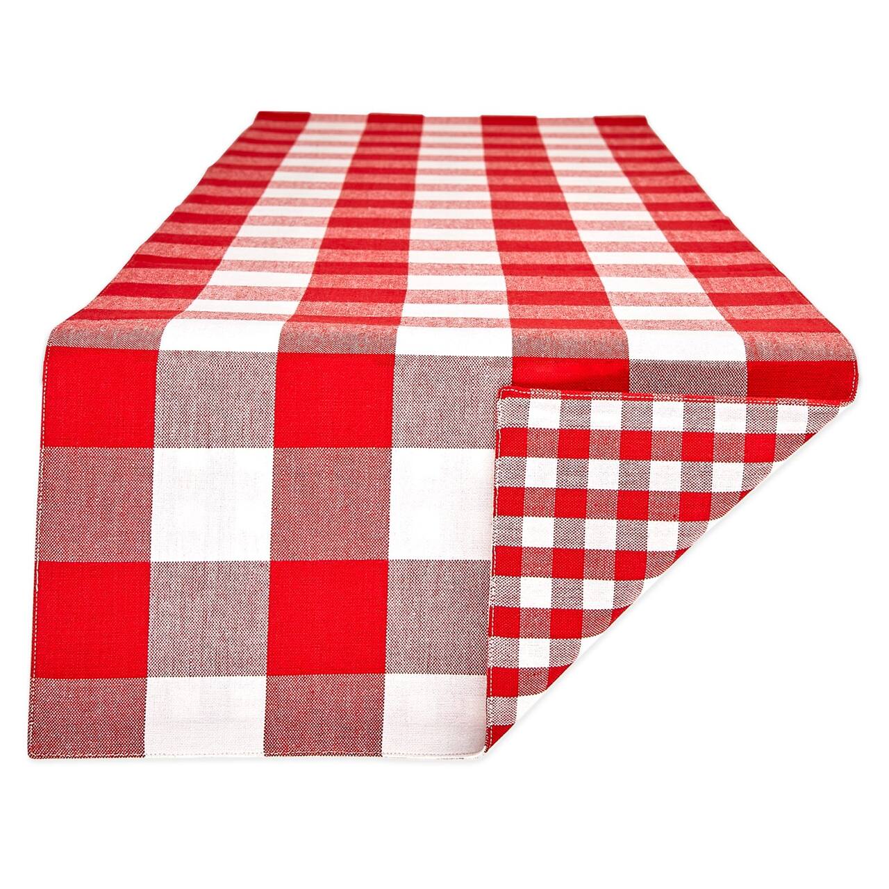 DII® 108" Reversible Gingham & Buffalo Check Table Runner